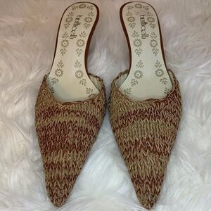 Botticelli Leather Pointed Toe Mules Sz-5